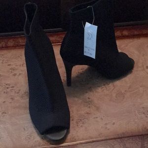 Black Open Toe New York & Company New Cloth Bootie